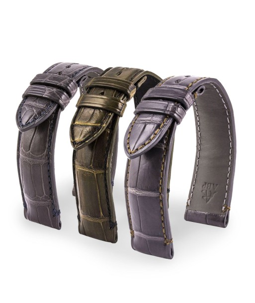 Bracelet-montre cuir - US Military - Alligator (gris / kaki, gris / bleu marine, kaki / noir) shop