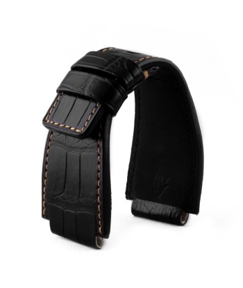 Bell & Ross - Bracelet montre cuir - Alligator couture contrastée (noir / jaune, noir / marron, noir / orange) de votre