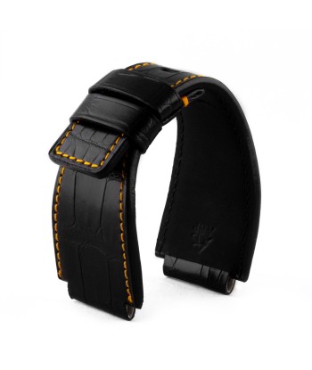 Bell & Ross - Bracelet montre cuir - Alligator couture contrastée (noir / jaune, noir / marron, noir / orange) de votre