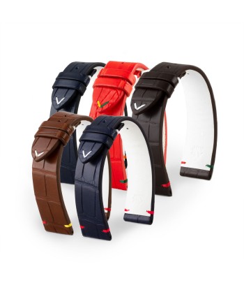 Bracelet-montre cuir - U.S. Flags - Alligator (bleu, marron, rouge) offre 