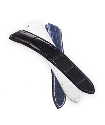 Cartier Ballon Bleu - Bracelet-montre cuir - Alligator (noir, blanc, bleu) brillant des détails fins