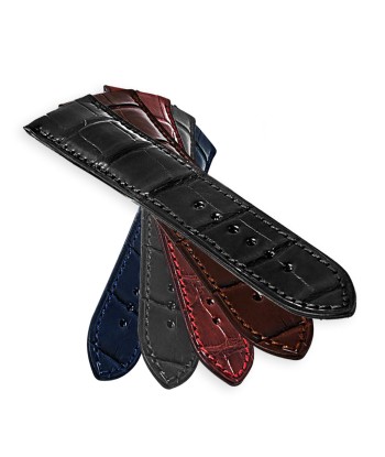 Omega - Bracelet de montre cuir - Alligator (noir, marron, gris, bleu) en stock