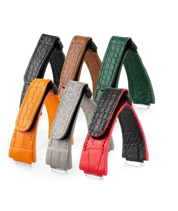 Richard Mille - Bracelet-montre cuir velcro - Alligator (noir, marron, vert, orange, gris) 50% de réduction en Octobre 2024