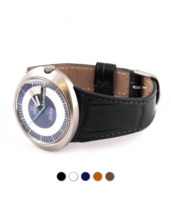 Omega Dynamic - Bracelet-montre cuir (noir, bleu, marron, écru) Voir les baskets