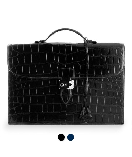 Serviette Business en Cuir - Alligator (noir, bleu) meilleur choix