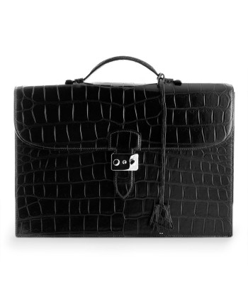 Serviette Business en Cuir - Alligator (noir, bleu) meilleur choix