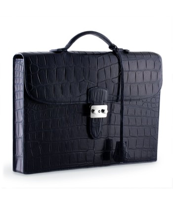 Serviette Business en Cuir - Alligator (noir, bleu) meilleur choix