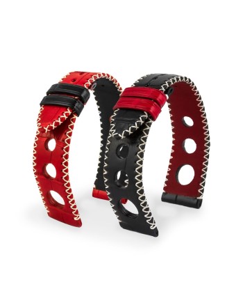 Bracelet montre cuir - Formula 1 Monaco - Alligator (noir / rouge) d'Europe débarque