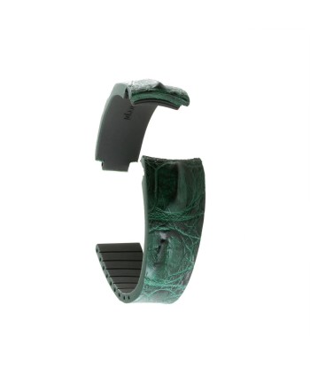 Rolex – Bracelet montre cuir R Strap – Alligator corné (noir, marron, bleu, gris, rouge, vert...) brillant des détails fins