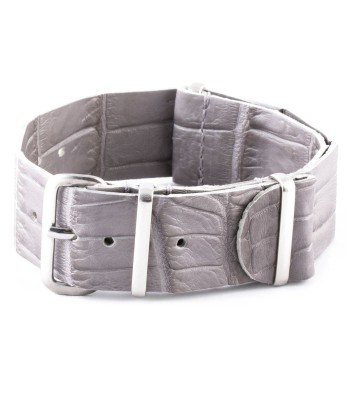 Bracelet-montre Nato 100% Wild cuir - Alligator sauvage (noir, marron, bleu, gris...) livraison gratuite