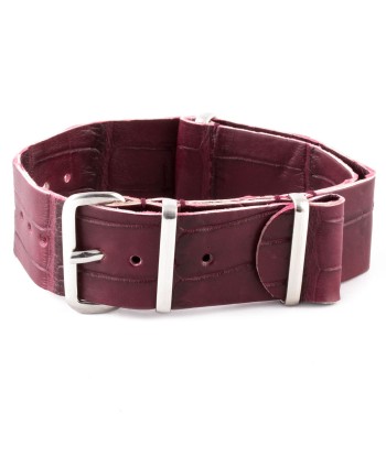 Bracelet-montre Nato 100% Wild cuir - Alligator sauvage (noir, marron, bleu, gris...) livraison gratuite