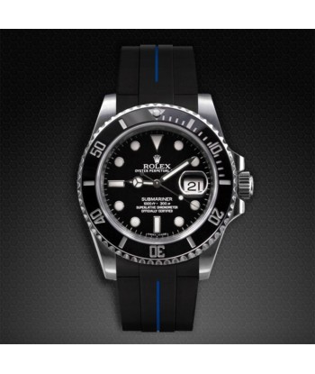 Rolex - Rubber B - Bracelet caoutchouc pour Submariner 40mm Ceramic - Série boucle ardillon commande en ligne