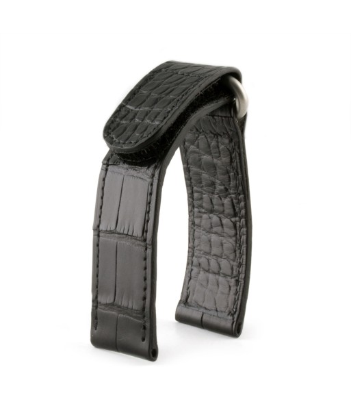 Velcro leather watch band - Alligator Fin de série