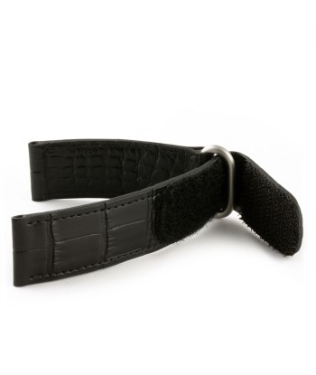 Velcro leather watch band - Alligator Fin de série