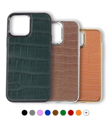 iPhone "Sport case" with leather cover - iPhone 13 ( Pro / Max / Mini ) - Genuine alligator livraison et retour toujours gratuits