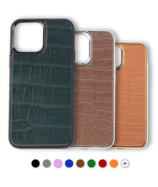 iPhone "Sport case" with leather cover - iPhone 13 ( Pro / Max / Mini ) - Genuine alligator livraison et retour toujours gratuits