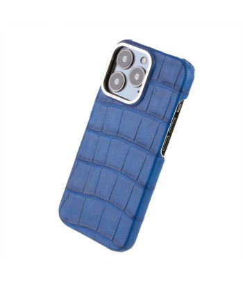 Tribute to Expo 2020 Dubai - Leather iPhone case - iPhone 13 & 12 ( Pro / Max ) - Blue alligator and buffalo pas cher chine