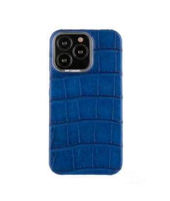 Tribute to Expo 2020 Dubai - Leather iPhone case - iPhone 13 & 12 ( Pro / Max ) - Blue alligator and buffalo pas cher chine