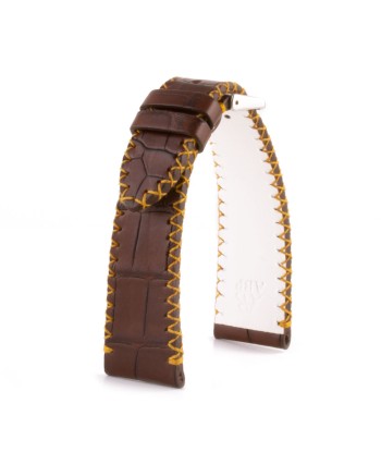 Tribute to Expo 2020 Dubai - Leather watch band - Alligator and camel (white / brown / yellow) vente chaude votre 