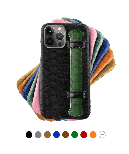 Coque cuir "strap case" pour iPhone 13 ( Pro / Max / Mini ) - Python À commander