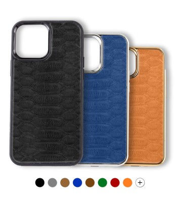 Coque "Sport case" cuir pour iPhone 13 ( Pro / Max / Mini ) - Python véritable pas chere