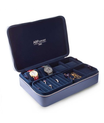 Watch and jewelry box "Vendôme" - Travel case for 4 watches - Blue, black s'inspire de l'anatomie humaine