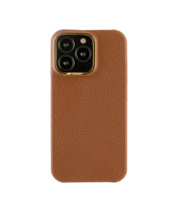 Hommage à l'Expo 2020 Dubai - Coque cuir pour iPhone 13 et 12 ( Pro / Max ) - Alligator et buffle marron en linge