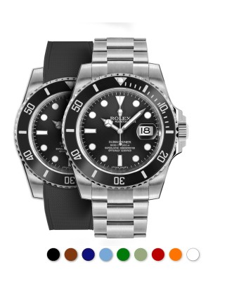 Rolex – R strap Premium - Bracelet-montre caoutchouc motif cordura pour Submariner 40mm non-ceramique (pre 2010) & boucle Oyster Profitez des Offres !