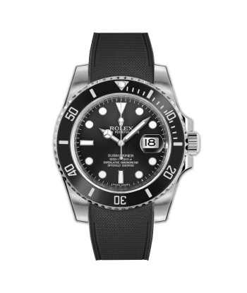 Rolex – R strap Premium - Bracelet-montre caoutchouc motif cordura pour Submariner 40mm non-ceramique (pre 2010) & boucle Oyster Profitez des Offres !