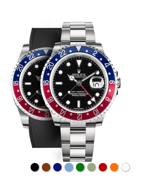 Rolex – R strap Premium - Bracelet-montre caoutchouc motif cordura pour GMT Master II non-céramique & bracelet Oyster soldes