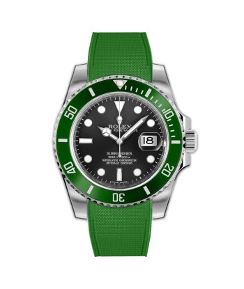 Rolex – R strap Premium - Bracelet-montre caoutchouc motif cordura pour Submariner 40mm non-ceramique (pre 2010) & boucle Oyster Profitez des Offres !