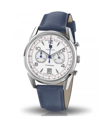 Montre Lip - Himalaya 40mm chronographe blanc / bleu pas chere