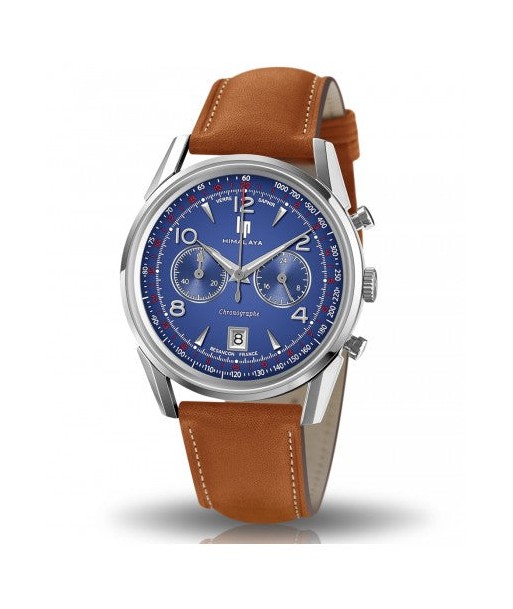 Montre Lip - Himalaya 40mm chronographe cadran bleu JUSQU'A -70%! 